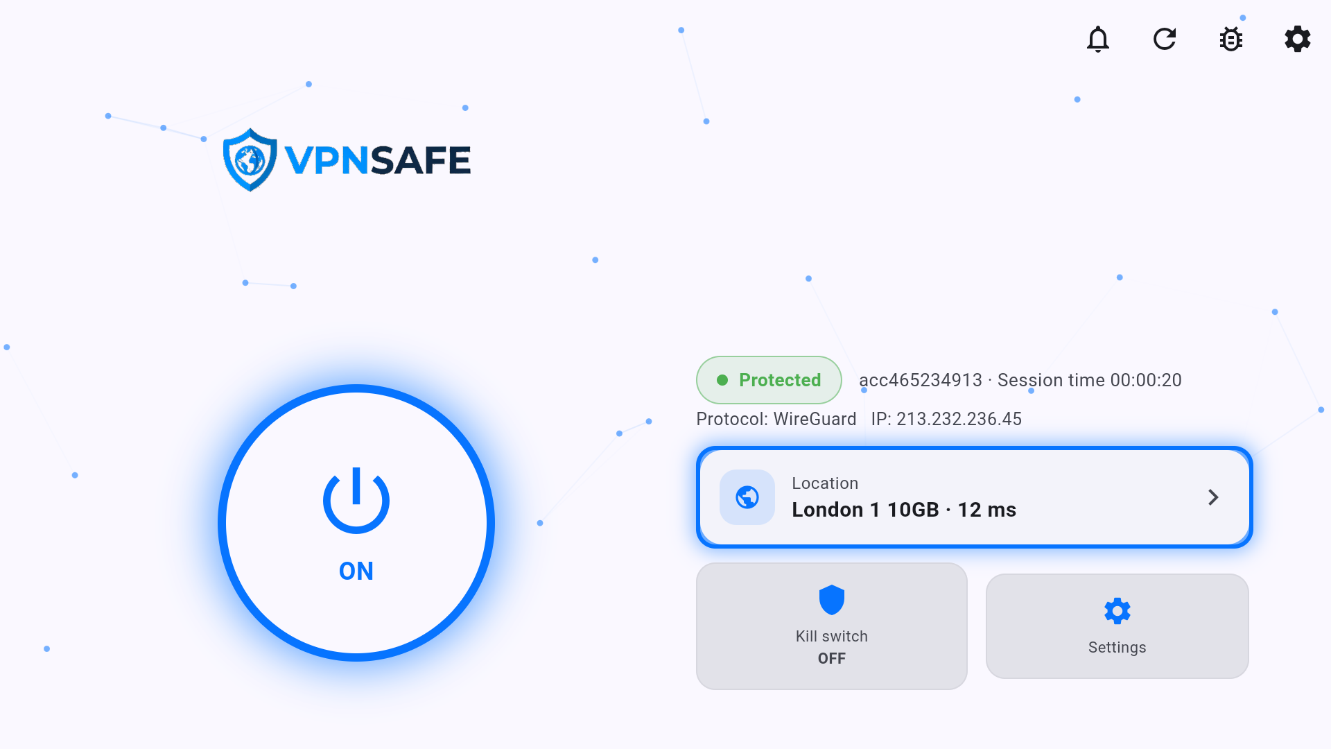 VPN Safe Firestick app home screen
